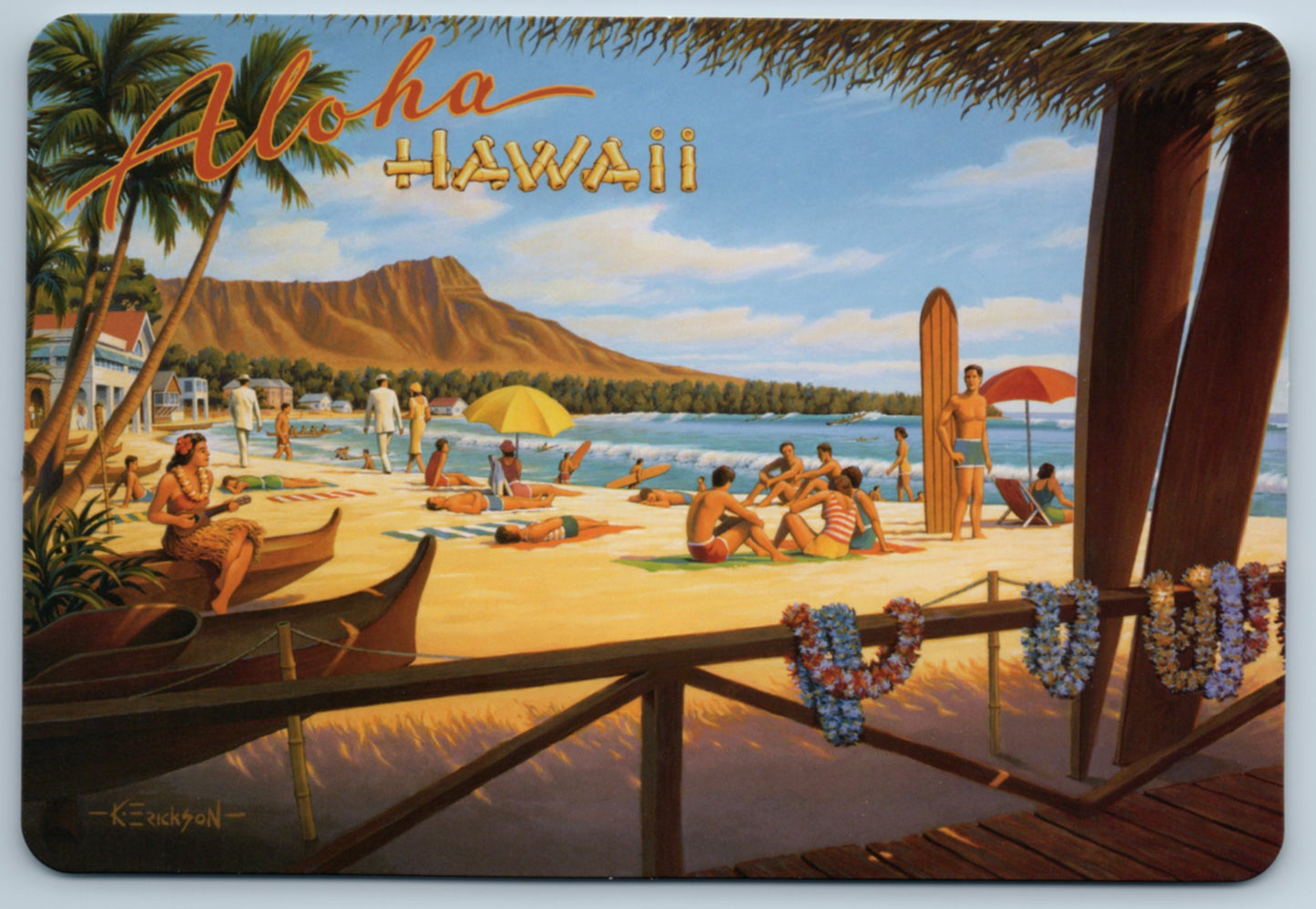 Aloha Hawaii - Waikiki - Vintage Hawaiian Art - Box Set of 10 Hawaii Postcards