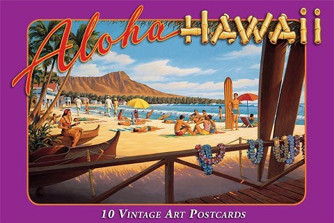 Aloha Hawaii - Waikiki - Vintage Hawaiian Art - Box Set of 10 Hawaii Postcards