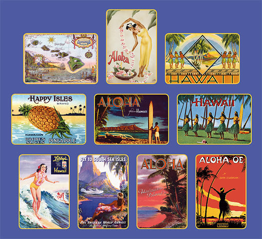 Aloha Hawaii - South Seas - Vintage Hawaiian Art - Box Set of 10 Hawaii Postcards