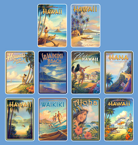 Aloha Hawaii - Collection Vol. 2 - By Kerne Erickson - Box Set of 10 Hawaii Postcards