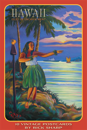 Hawaii - Isles of Enchantment - Rick Sharp Vintage Collection - Box Set of 10 Hawaii Postcards